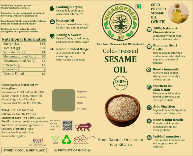 Cold Press Seasame Oil White